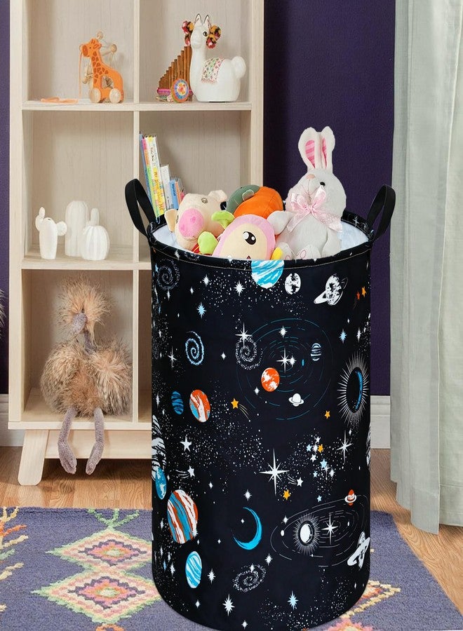 DUYIY Round Laundry Hamper Storage Basket Laundry Organizer Hamper Storage Bins Clothes Box Nursery Hamper Gift Basket with Handles - Image 3